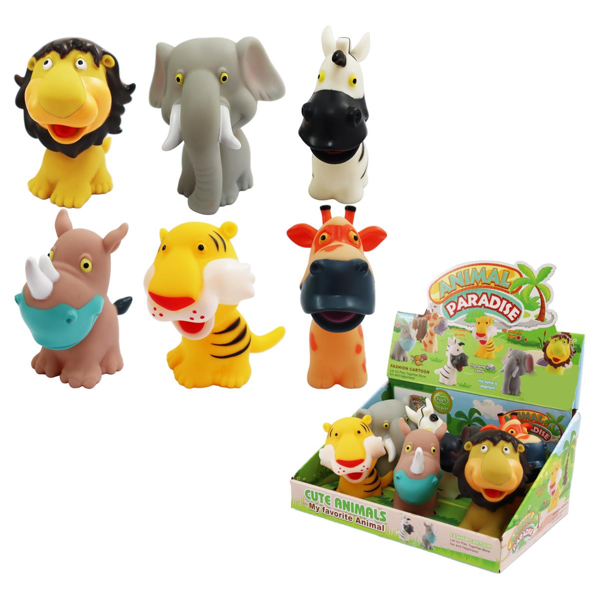 Toy Squeeze Zoo Animals 11cm 6asst Box of – Val's Wholesale