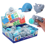 Toy Squeeze Glitter Sea Animal 9cm 2asst - Box of 12