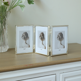 Silver Picture Frame Triple 4"x 6"