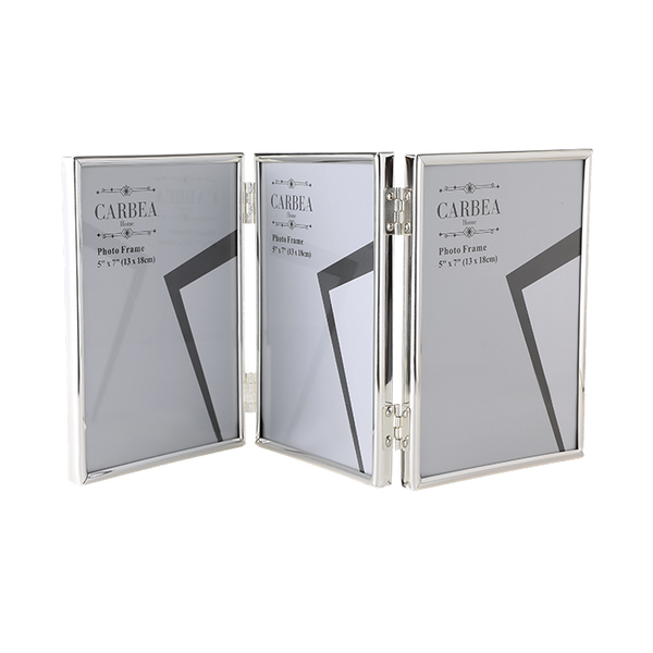 Silver Picture Frame Triple 5"x 7"