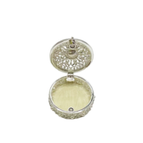 Trinket Box Round with Pearl & Crystal