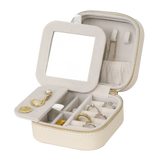 Jewellery Box PVC Champagne Leather Wrinkled Travel