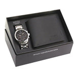 Men's Republic Watch set with Leather Wallet - Black