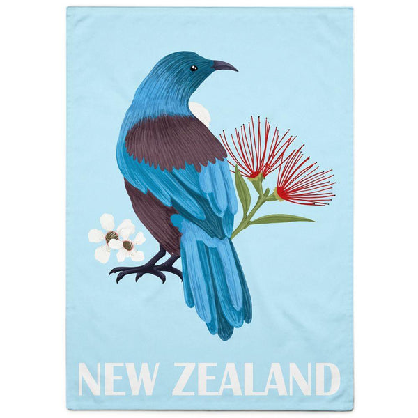 Tea Towel NZ Tui New Zealand