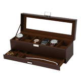 Watch Box Brown PVC Leather 6 Watch