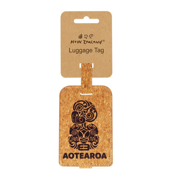 Luggage Tag Cork NZ Tiki Aotearoa 11cm