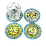 Coasters x 4 - Round Lemon