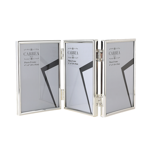 Silver Picture Frame Triple 4"x 6"