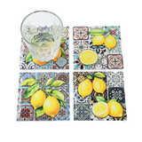 Coasters x 4 - Square Lemons 2