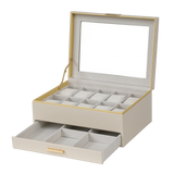 Jewellery Box PVC Champagne Leather 1 Draw