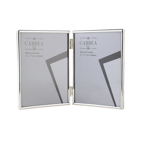 Silver Picture Frame Double 5"x 7"