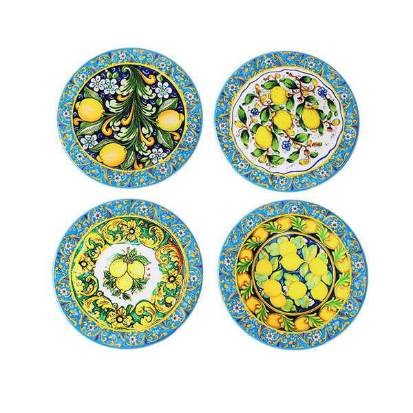 Coasters x 4 - Round Lemon