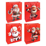 Xmas Gift Bag L Jolly Santa 32x26x10cm