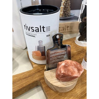 RIVSALT Original SM - Himalayan Salt with Stainless Steel Grater and Oak Stand