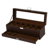 Watch Box Brown PVC Leather 6 Watch
