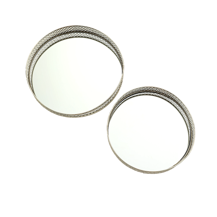 Silver Round Trays Set of 2 – Val's Wholesale