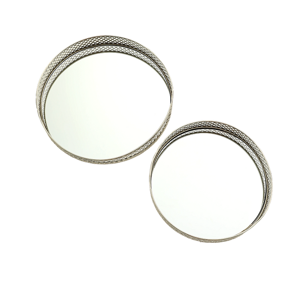 Silver Round Trays Set of 2