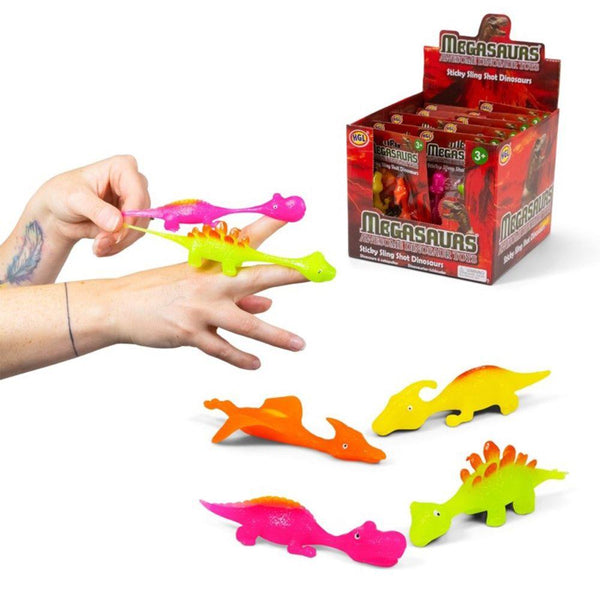 Sticky Slingshot Dinosaurs 2pc 10cm - Box of 12
