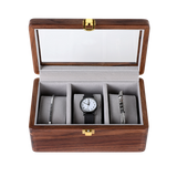 Watch Box Black Walnut Wood 3 Watch