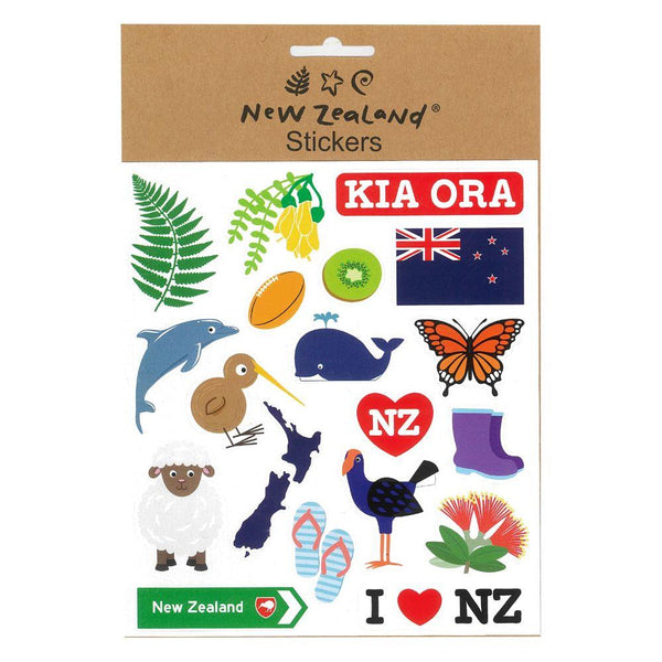 Stickers NZ Kiwiana Icons 15x17cm