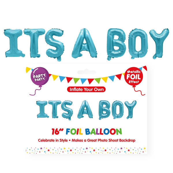 Balloon It's A Boy Foil Baby Blue 40cm