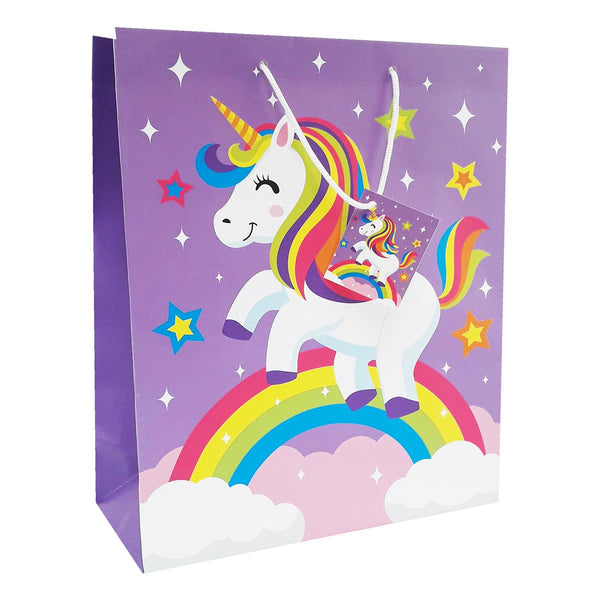 Gift Bag L Unicorn Rainbow 26.5x33cm