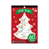 Xmas Sticker Gift Tag Book 60pc