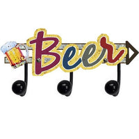 Men's Republic Retro Sign with 3 Hanging Hooks - Beer