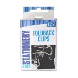 Binder Clips Foldback assorted sizes 12pc