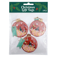 Xmas Gift Tags Baubles 3pc 76x86