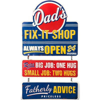 Men's Republic Retro Metal Sign - Dad's Fix-It Shop