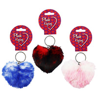 Keychain Plush Heart 8cm 3asst - Set of 3 Colours