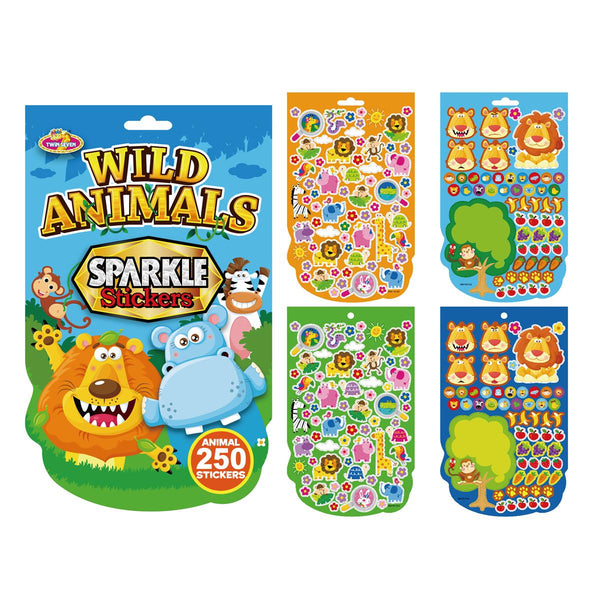 Sticker Pad Sparkle Animals 250pc