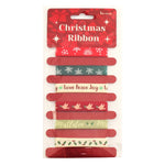 Xmas Ribbon 6 Designs 10mmX1m each