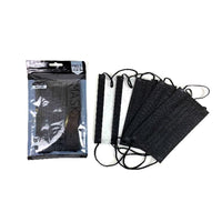 Face Mask Black Single Use 3 ply - Pack of 5 - CLEARANCE PRODUCT