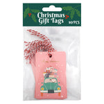 Xmas Gift Tags Santa Car 10pc