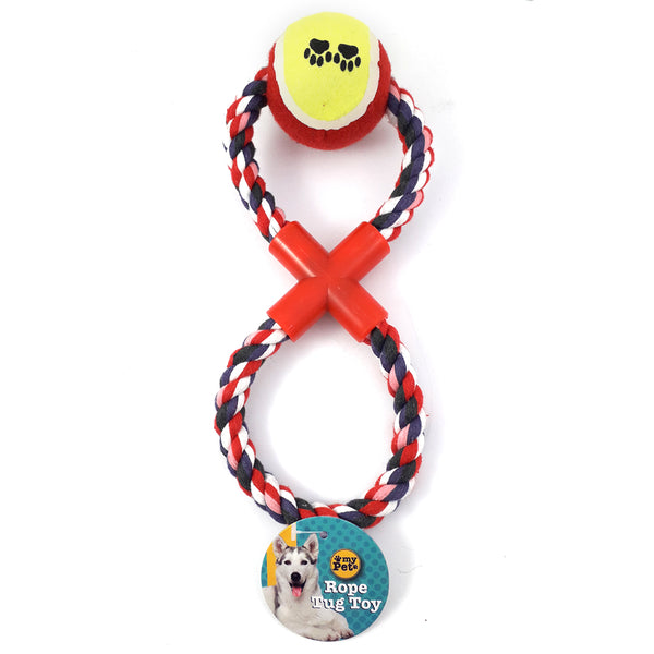 Pet Dog Rope Tug Toy with ball