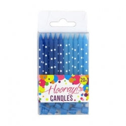 Candle Blue w/holder 20pc