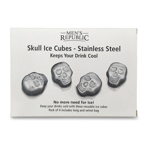 Men's Republic Ice Cube Skulls - 4 Pieces Stainless Steel