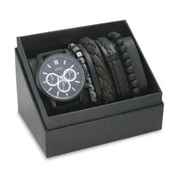 Men's Republic Watch set - 4 Bracelets - Black
