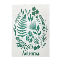 Tea Towel NZ Flora Teal Print