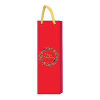 Xmas Wine Bag Red Merry 33x10cm
