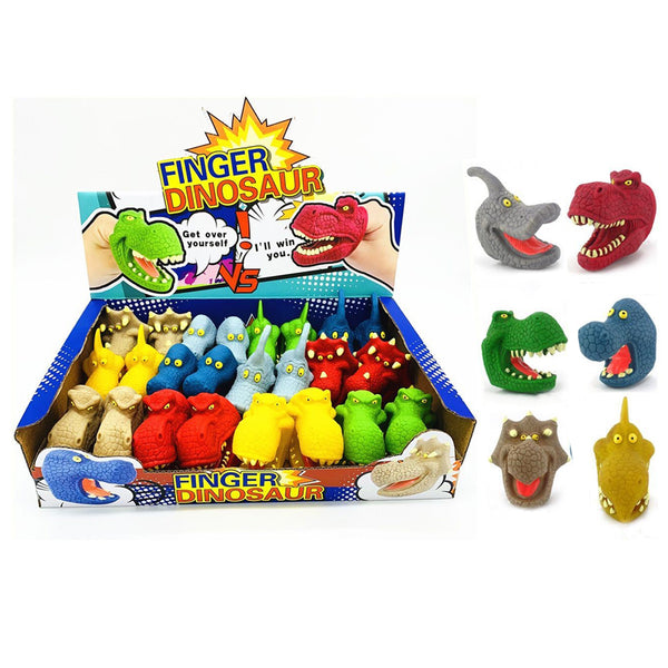 Toy Dinosaur Finger Puppet 6 assd - Box of 24